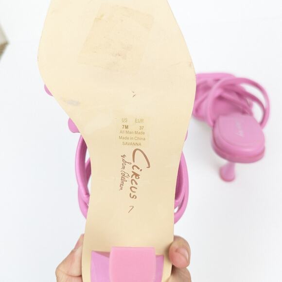 Circus by Sam Edelman Pink Savanna Square Toe Strappy Sandal Size 6.5 - Picture 7 of 8